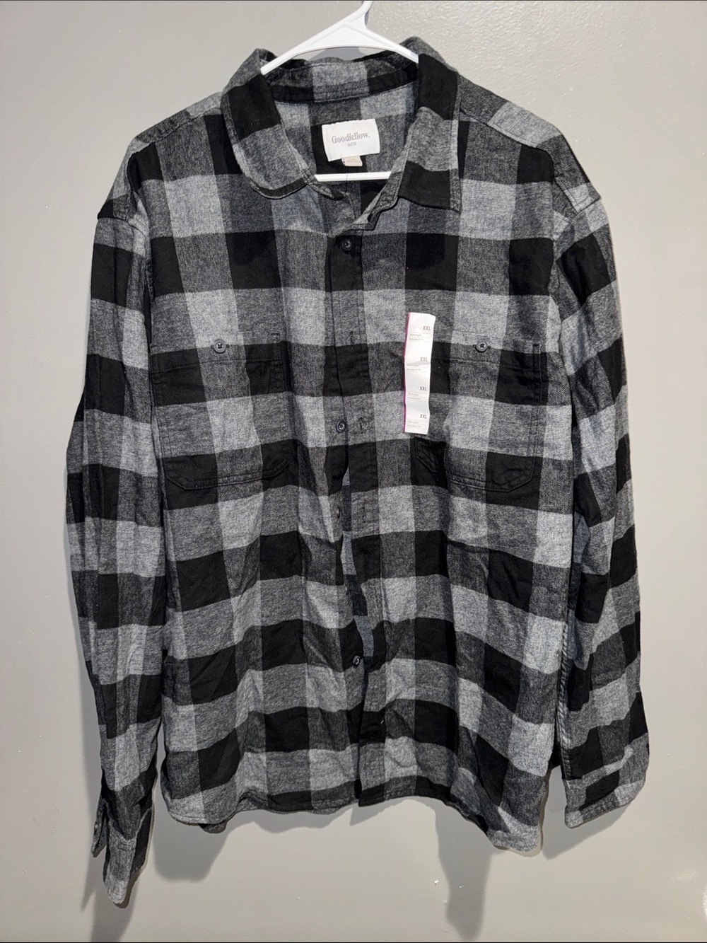 Goodfellow & Co Black and Gray Buffalo Plaid Button-Up Shirt